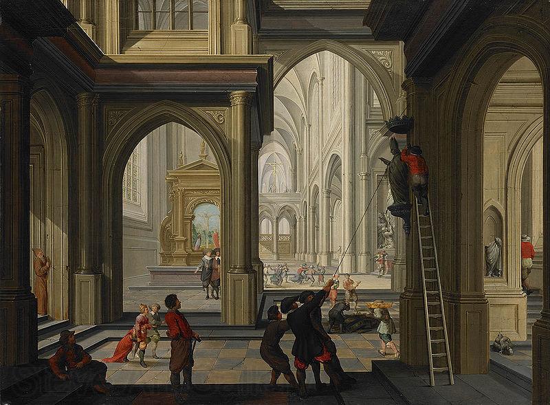 Dirck van  Delen Iconoclasts in a church Spain oil painting art